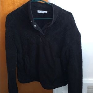 cropped sherpa sweatshirt